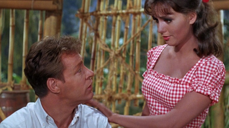 The Professor being comforted by Mary Ann on Gilligan's Island