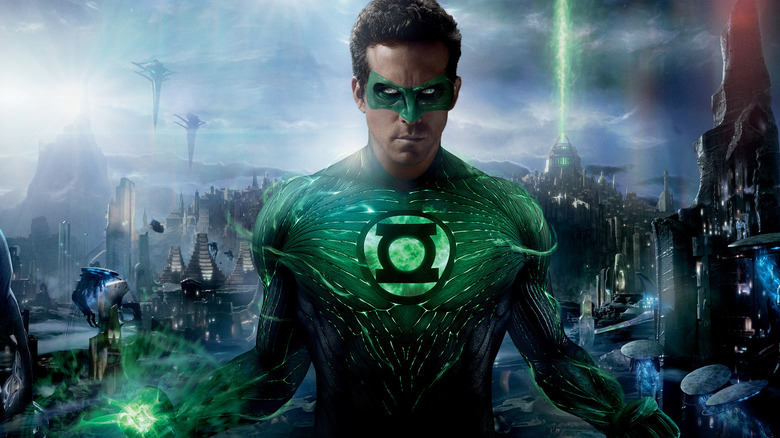 Ryan Reynolds as Hal Jordan on the poster for Green Lantern