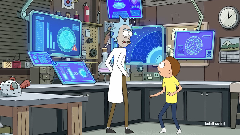 Rick and Morty in a lab