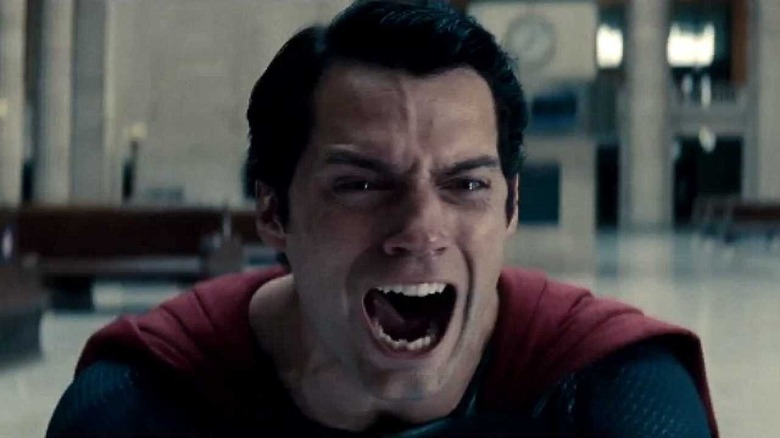 Superman crying out