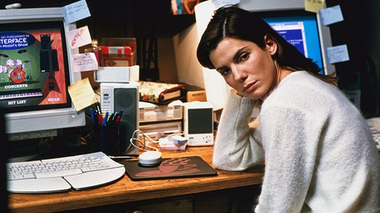 Sandra Bullock at computer