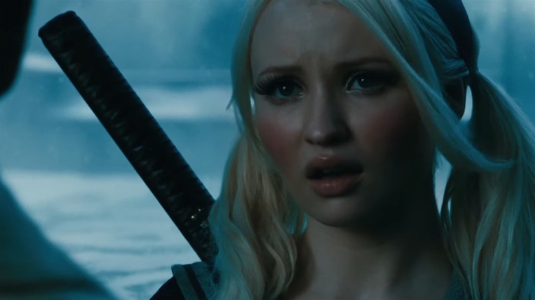 Emily Browning looking skeptical