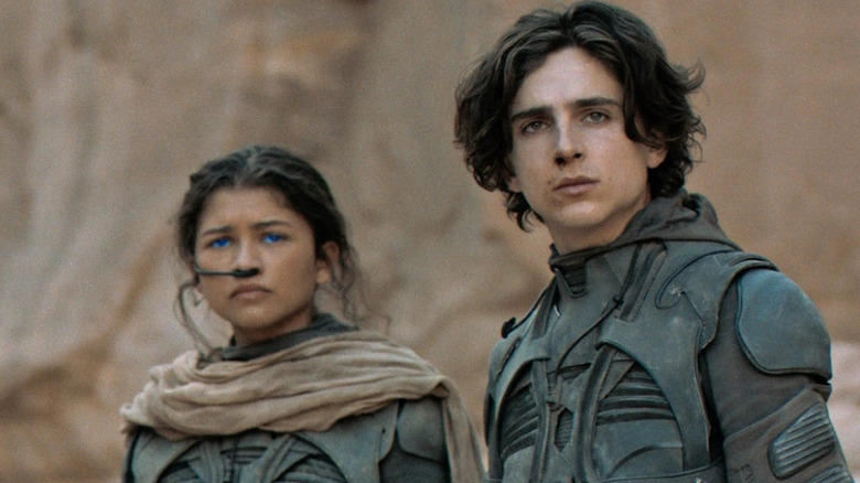 Zendaya and Timothee Chalamet on Arrakis