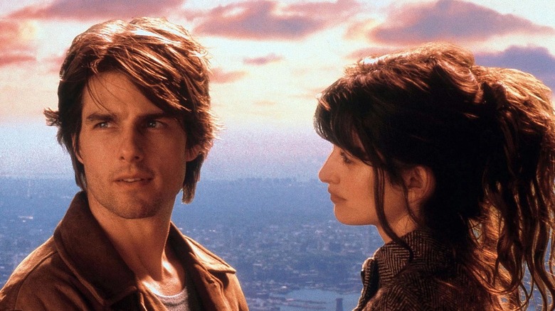 Penelope Cruz staring at Tom Cruise