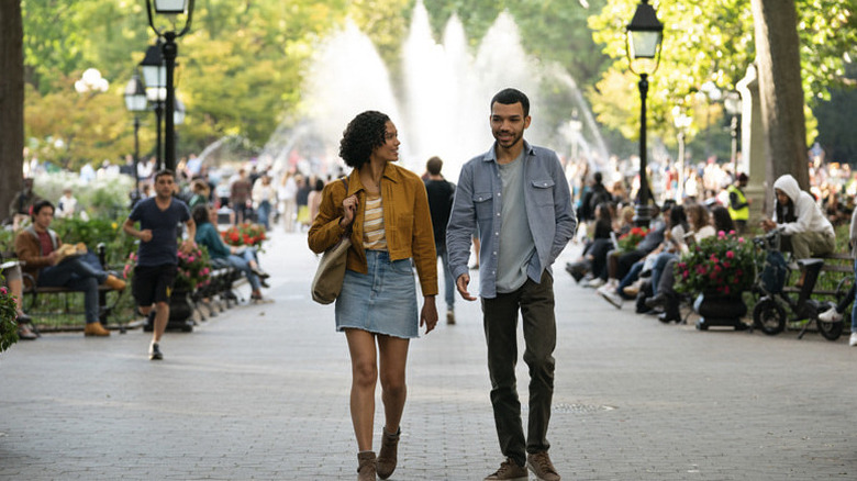 Couple walking in Sharper