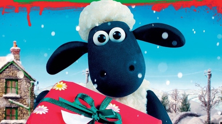 Shaun the Sheep with a present