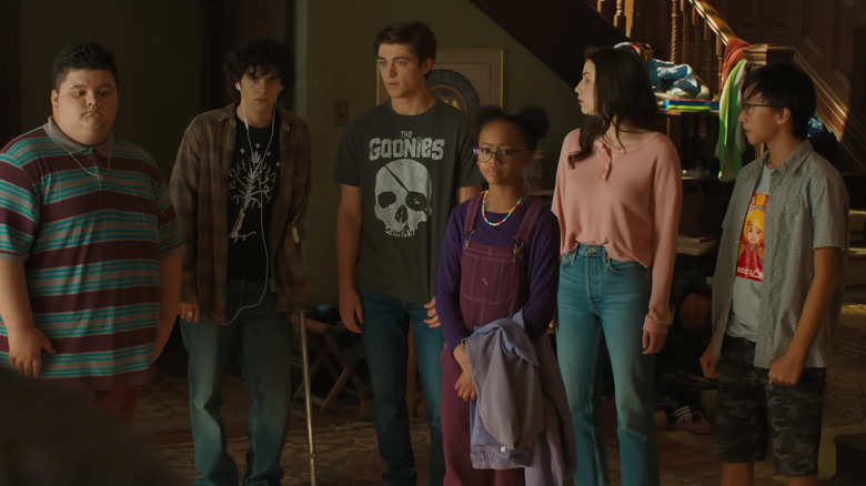 Jovan Armand, Jack Dylan Grazer, Asher Angel, Faithe Herman, Grace Caroline Currey, and Ian Chen in Shazam! Fury of the Gods