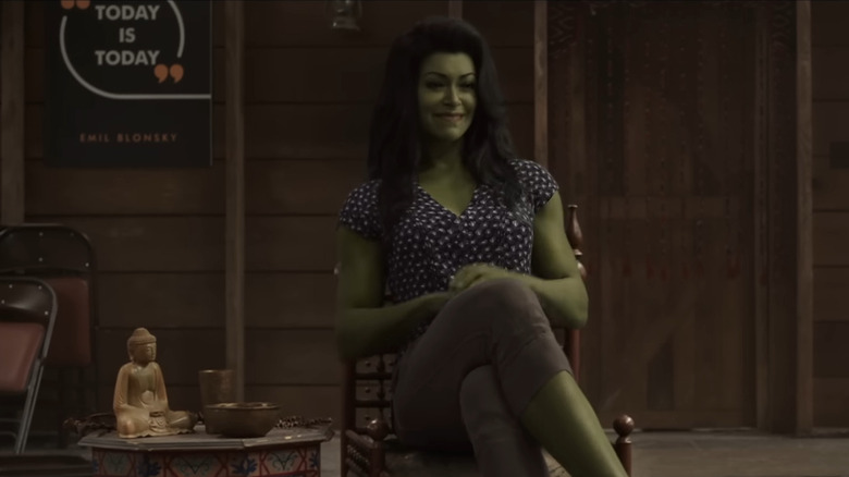 She-Hulk shares with a group in "She-Hulk: Attorney At Law"