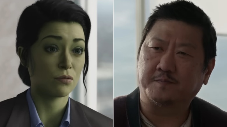 Tatiana Maslany and Benedict Wong as She-Hulk and Wong in "She-Hulk: Attorney At Law"