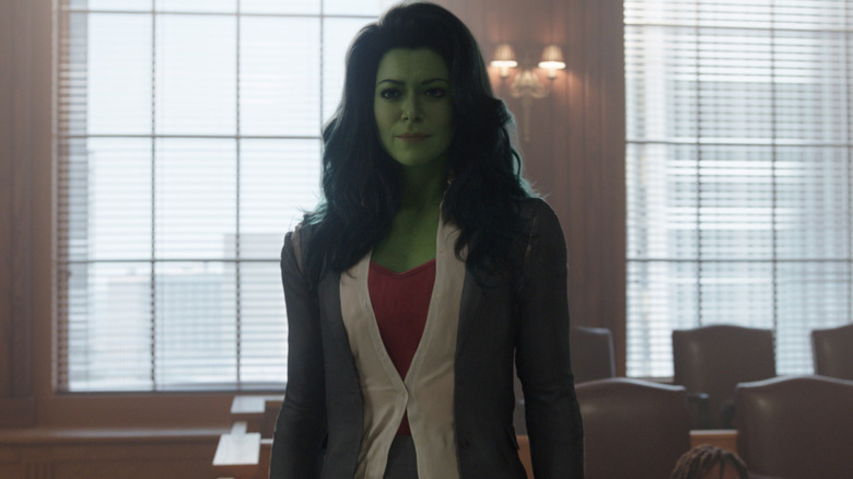 She-Hulk standing in a courtroom