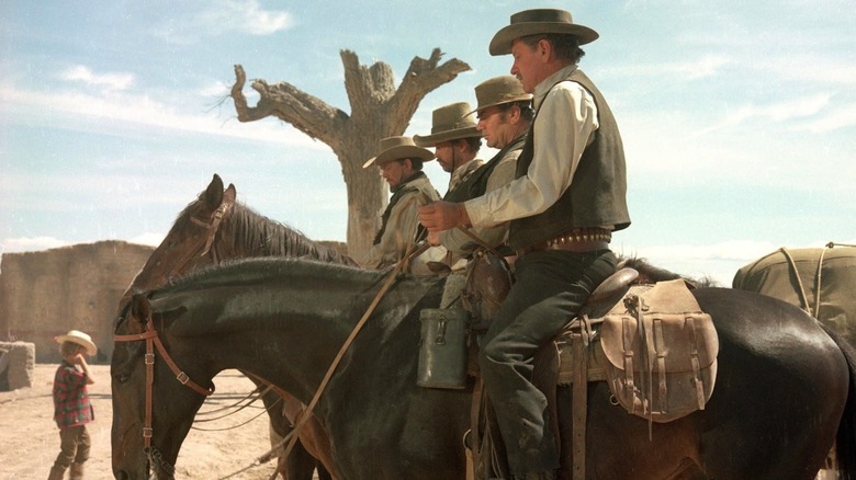 William Holden and his men on horseback in The Wild Bunch