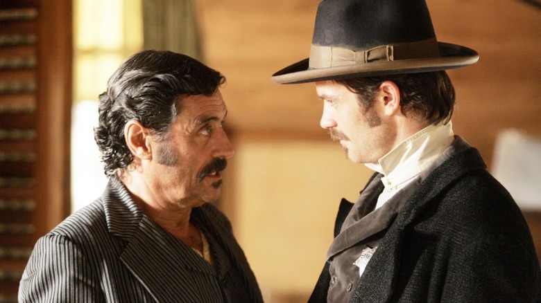 Ian McShane stands off with Timothy Olyphant