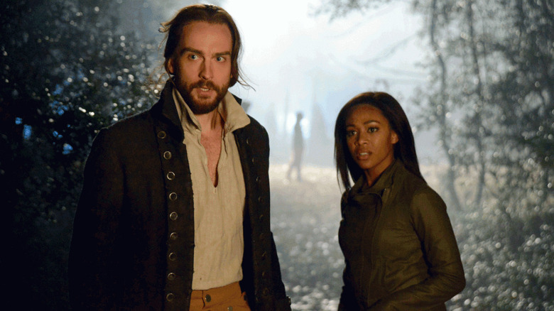 Ichabod and Abbie looking concerned