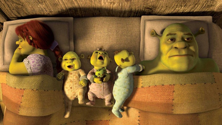 Fiona, Shrek, and their kids in Shrek Forever After