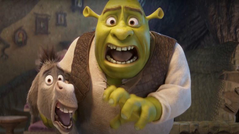 Shrek and Donkey yelling in the teaser trailer for Shrek 5