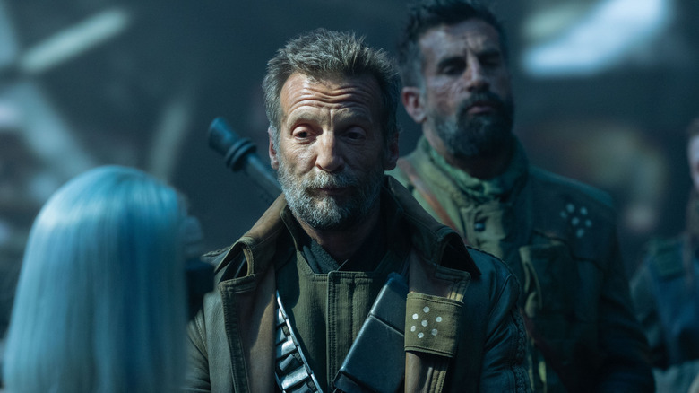 General Strix Mathieu Kassovitz looks stunned in Star Wars: Skeleton Crew