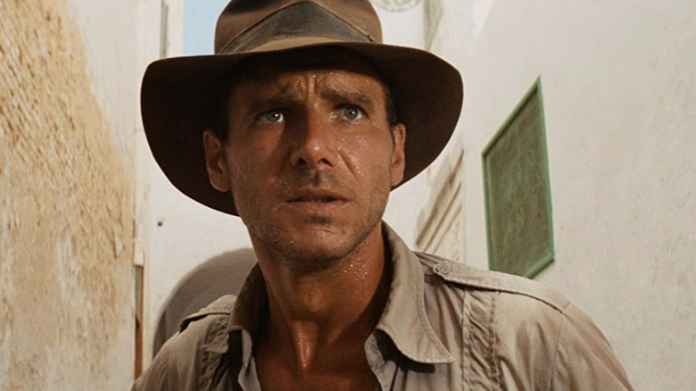 Harrison Ford as a sweaty Indiana Jones in Raiders of the Lost Ark