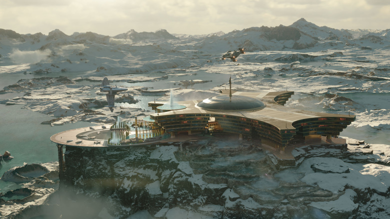 A lavish snowy resort in Star Wars: Skeleton Crew