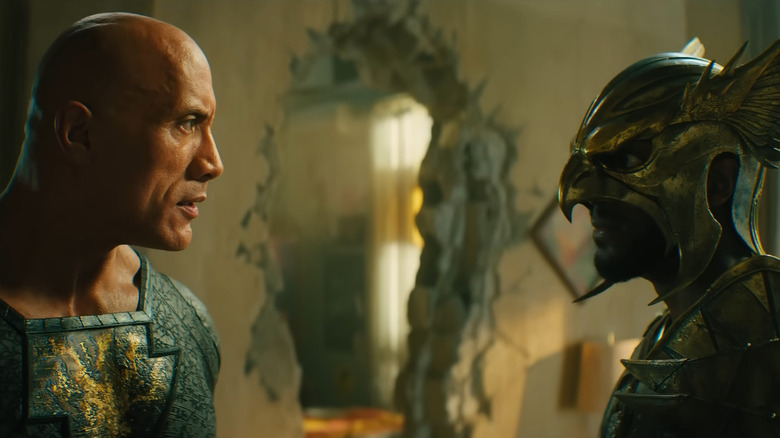 Dwayne Johnson and Aldis Hodge in Black Adam