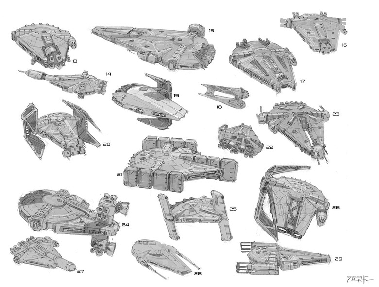 Alternate Millennium Falcon Designs - Solo A Star Wars Story