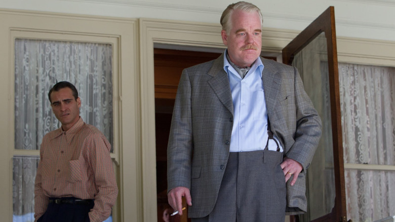 Joaquin Phoenix and Philip Seymour Hoffman in The Master