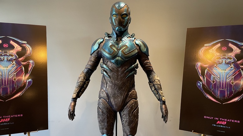 The Blue Beetle suit that was worn in the film