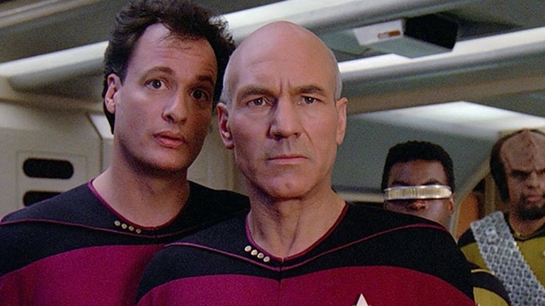 Captain Picard and Q on Star Trek TNG