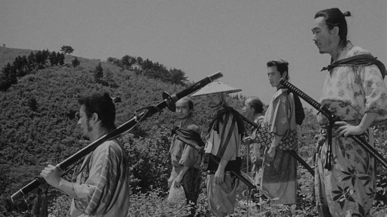 Seven Samurai six of the Samurai standing on a hill