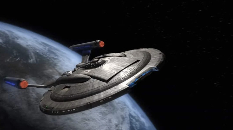 NX-01 Enterprise leaving planet