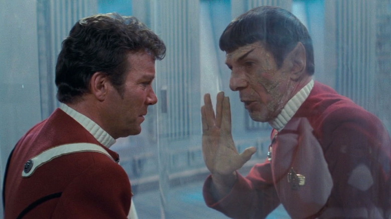 William Shatner and Leonard Nimoy in Star Trek II: The Wrath of Khan