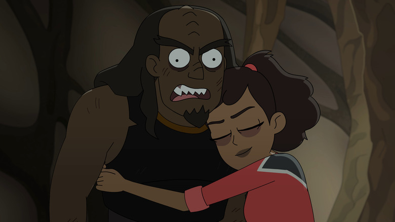 Mariner hugging a Klingon