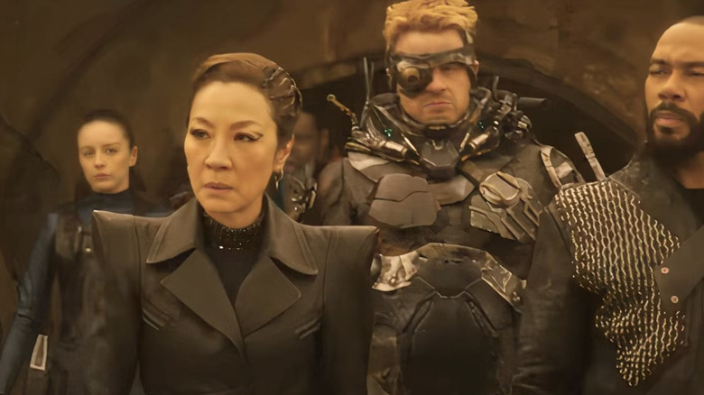 Michelle Yeoh as Philippa Georgiou and Omari Hardwick as Alok survey the scene in Star Trek Section 31