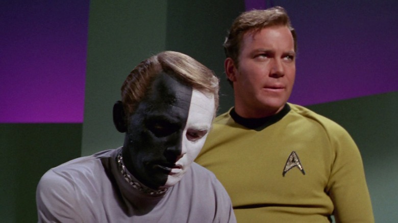 Bele Mans Frank Harshina rules, and Captain Kirk William Shatner looks at Star Trek: The Original Series