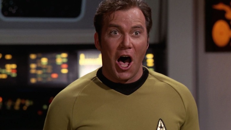 Captain Kirk, his mouth wide open