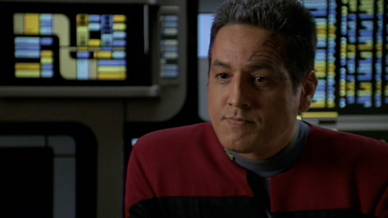 Chakotay, looking stern