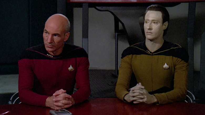 Patrick Stewart and Brent Spiner in Star Trek: The Next Generation