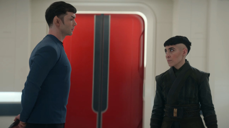 Ethan Peck and Melissa Navia in Star Trek: Strange New Worlds