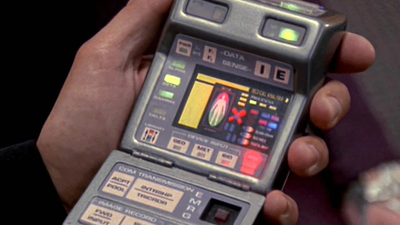 Um tricorder médico de Star Trek em close-up