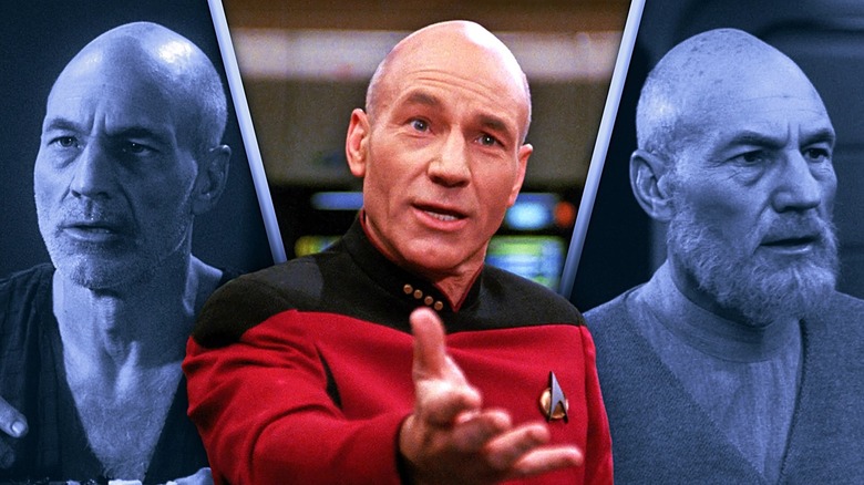 Sir Patrick Stewart as Picard in Chain of Command, Menage a Troi, and All Good things