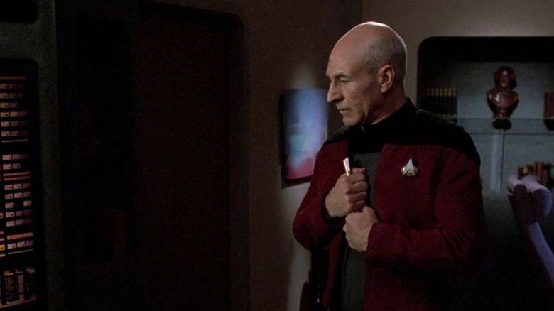 Picard (Stewart) holds the flute of a lost world in TNG's The Inner Light