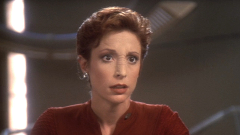 Nana Visitor as Major Kira Nerys on Star Trek: Deep Space Nine