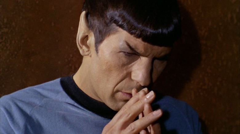 Spock, looking pensive on Star Trek