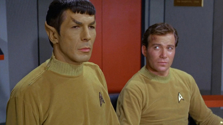 Kirk looks at Spock on Star Trek