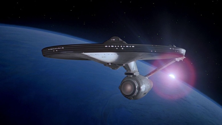 The retrofitted U.S.S. Enterprise, sailing through space in Star Trek: The Motion Picture