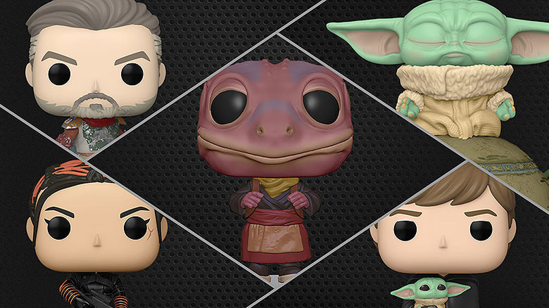 Boba Fett, Fennec Shand, and Frog Lady From the Mandalorian as Funko Pops