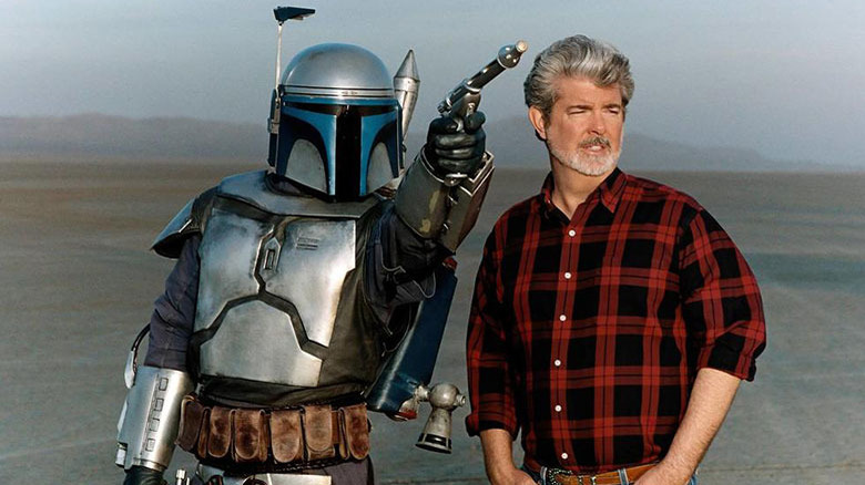 Behind-the-scenes image of George Lucas from "Star Wars: Episode II – Attack of the Clones"