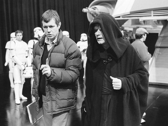 Ian McDiarmid on Return of the Jedi set