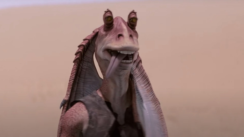 Jar Jar Binks sticking tongue out