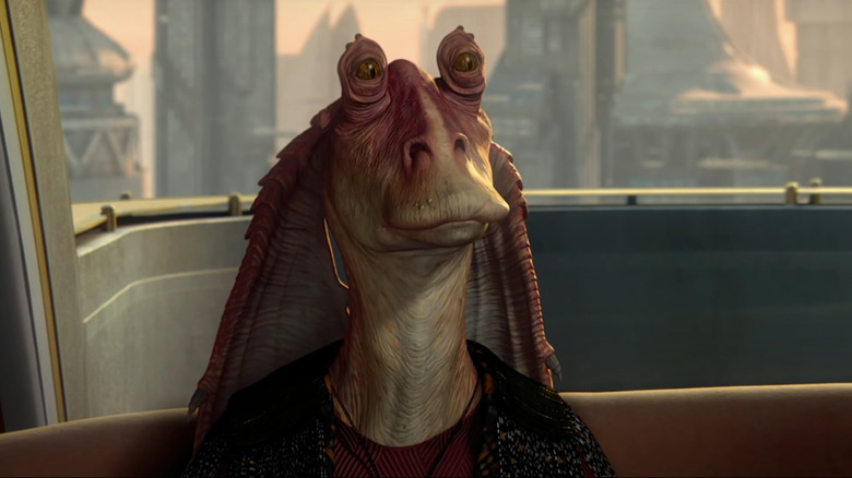 Jar Jar Binks looking serious