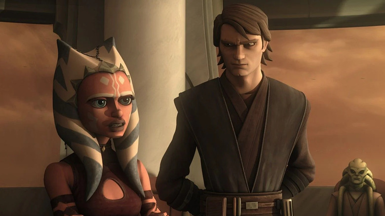 Ahsoka and Anakin in Star Wars: The Clone Wars